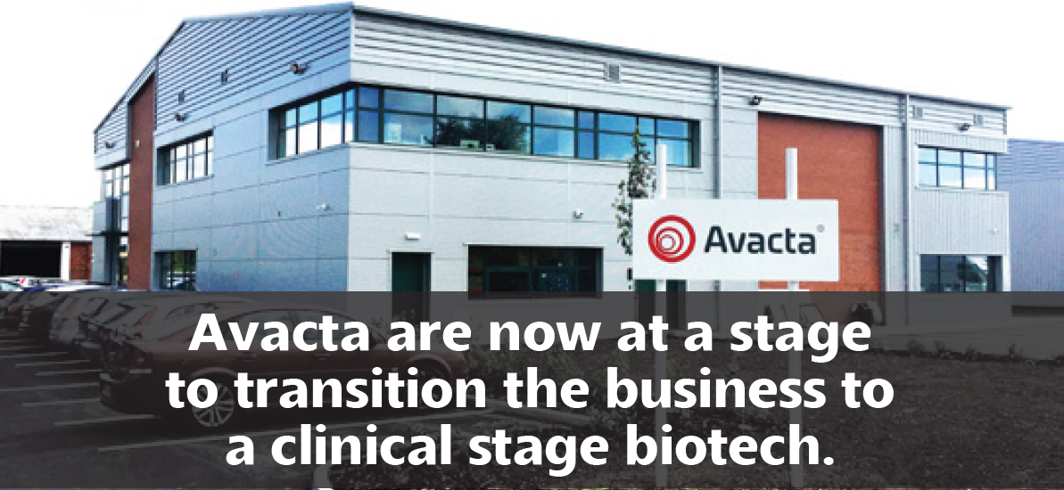 Avacta are now at a stage to transition the business to a clinical stage biotech